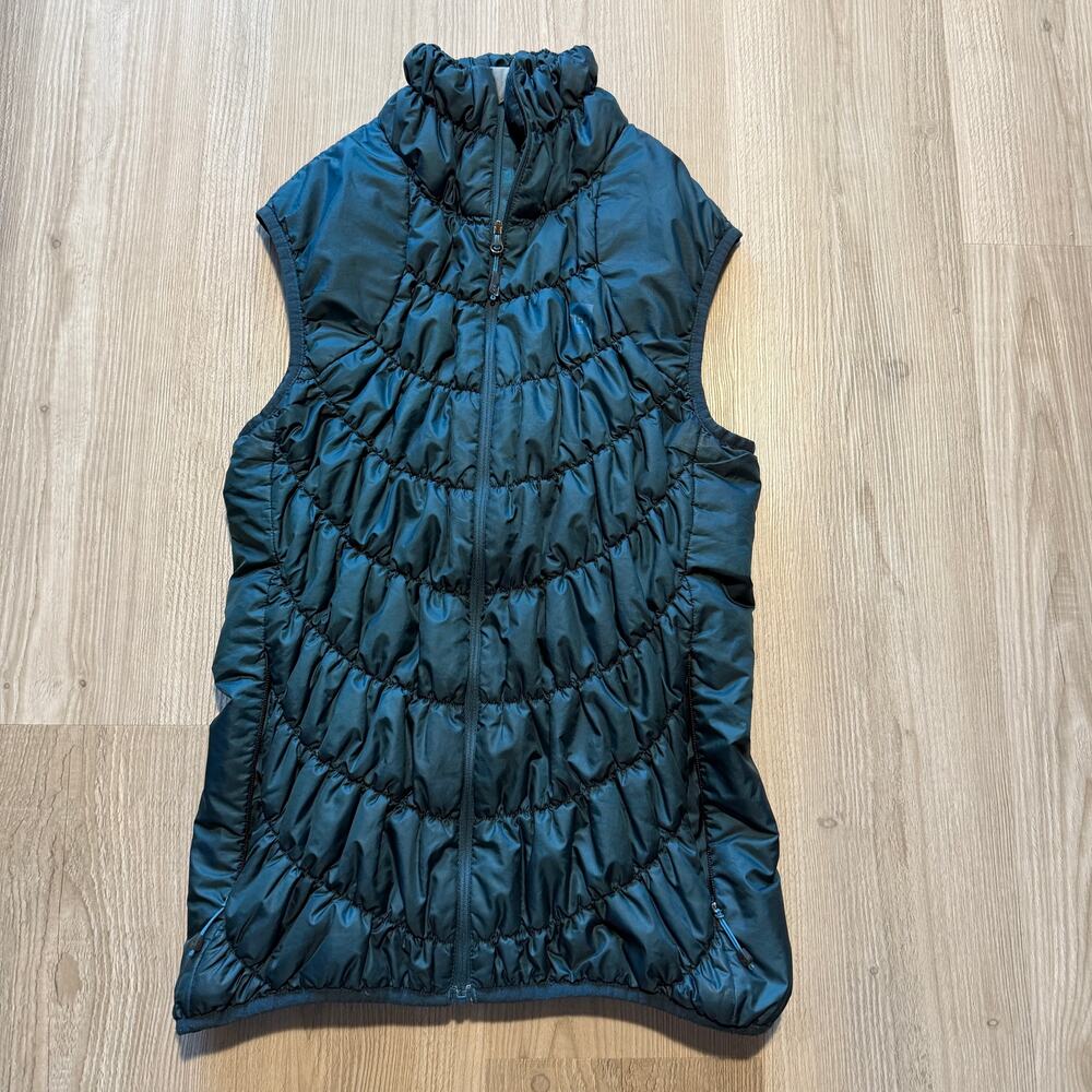 Women's Mec Canada Dark Blue Teal Uplink Quilted Insulated Vest Jacket Sz Large